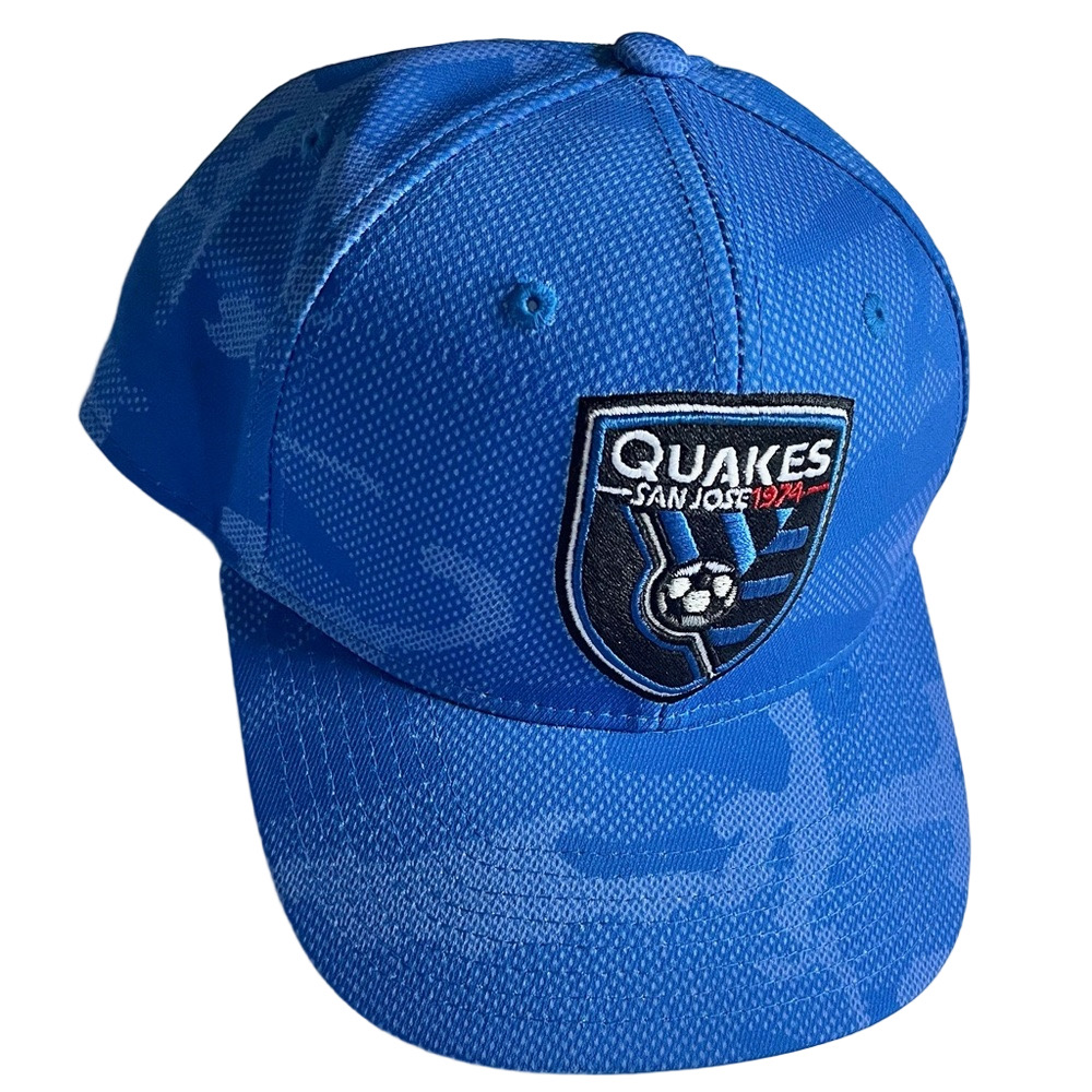 Adidas MLS San Jose Quakes soccer blue camo cap hat snapback football unisex.